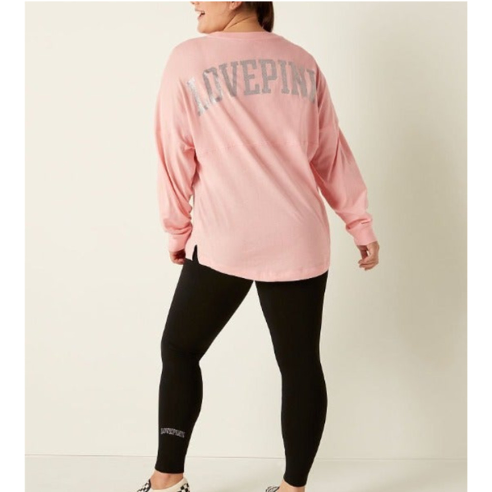 PINK Varsity Long Sleeve Crew Tee And Legging Set ♡